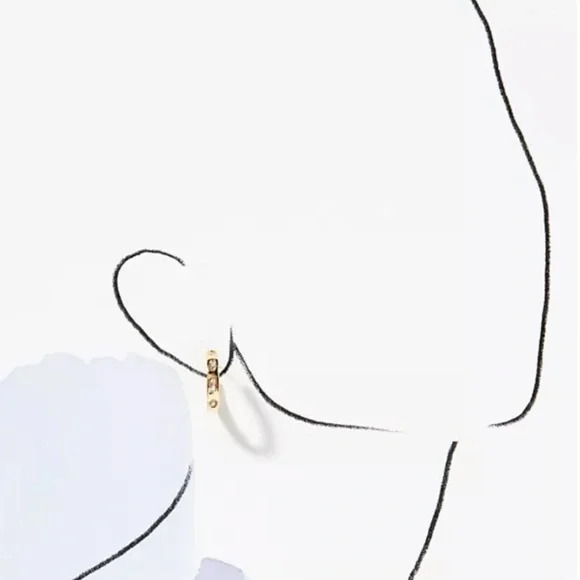 NWT Stone Huggie hoop earrings - Picture 3 of 6